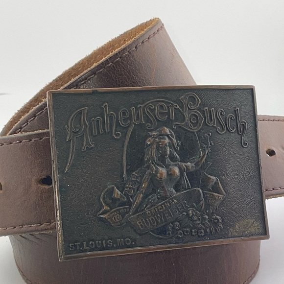 Anheuser Busch Belt Buckle Vintage Original Budweiser St. Louis MO B-I68 Stamped